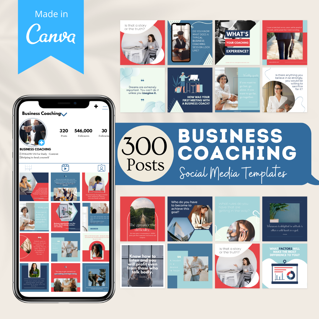 300 Business Coaching Posts - Social Media Templates