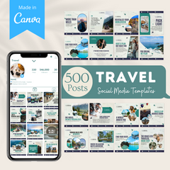 500 Travel Posts - Social Media Templates