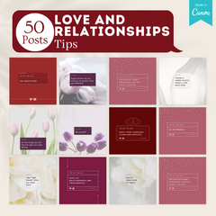 300 Love And Relationships Posts - Social Media Canva Templates