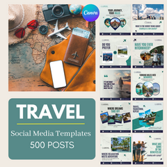 500 Travel Posts - Social Media Templates