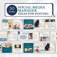 300 Social Media Manager Posts - Canva Editable Templates