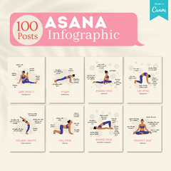 300 Yoga Infographics - Social Media Templates