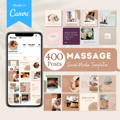 400 Massage Posts - Social Media Canva Templates