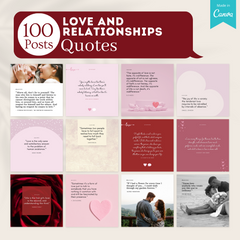 300 Love And Relationships Posts - Social Media Canva Templates
