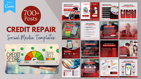 700+ Credit Repair Posts - Social Media Templates