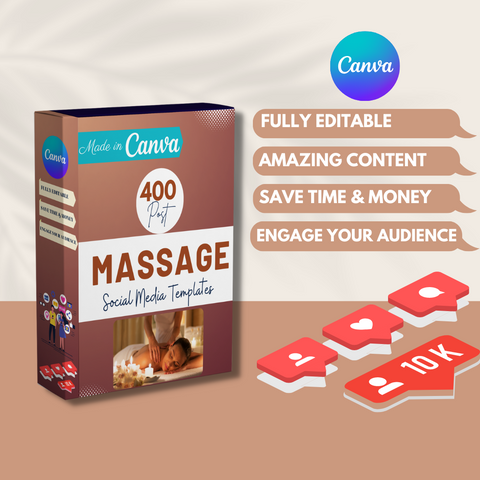 400 Massage Posts - Social Media Canva Templates
