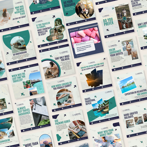 500 Travel Posts - Social Media Templates
