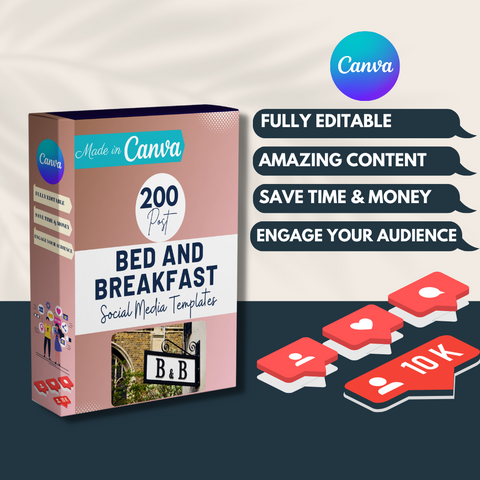 200 Bed And Breakfast Posts - Social Media Canva Templates