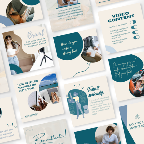 300 Social Media Manager Posts - Canva Editable Templates