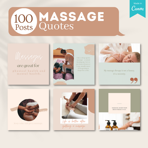 400 Massage Posts - Social Media Canva Templates