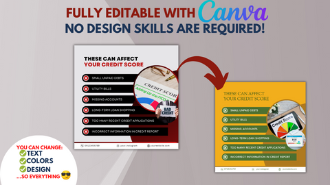 700+ Credit Repair Posts - Social Media Templates