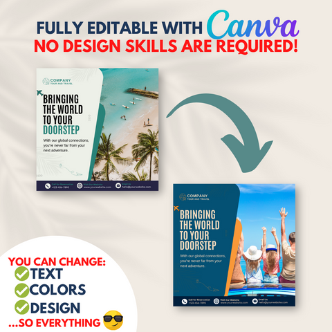 500 Travel Posts - Social Media Templates