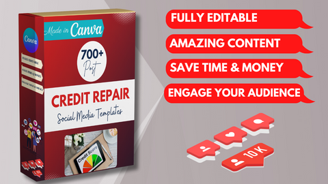 700+ Credit Repair Posts - Social Media Templates