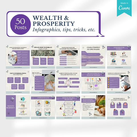 200 Wealth And Prosperity Posts - Social Media Templates