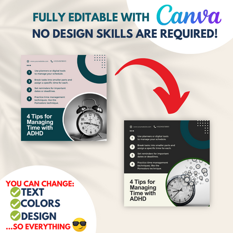 55 Attention Deficit Hyperactivity Disorder (ADHD) - Social Media Templates