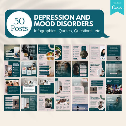 50 Depression And Mood Disorders - Social Media Templates