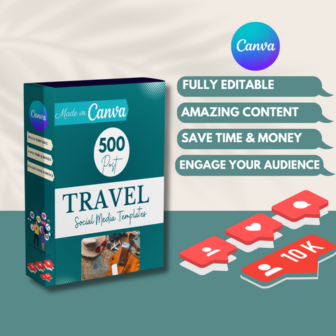 500 Travel Posts - Social Media Templates