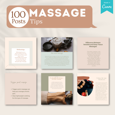 400 Massage Posts - Social Media Canva Templates