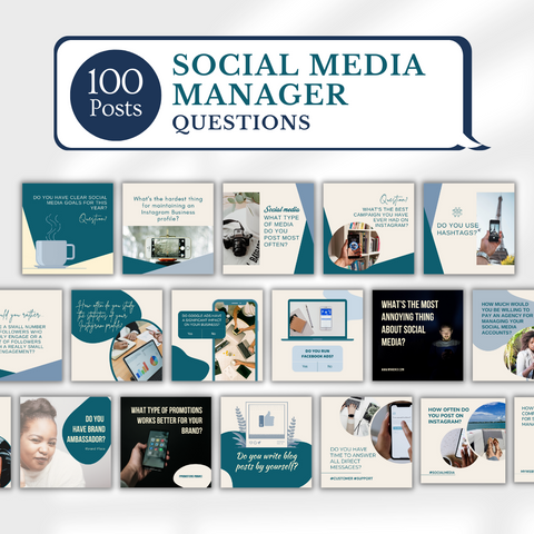 300 Social Media Manager Posts - Canva Editable Templates