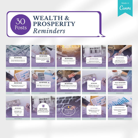 200 Wealth And Prosperity Posts - Social Media Templates