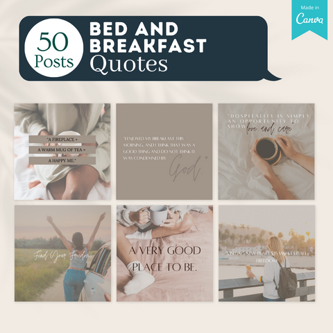 200 Bed And Breakfast Posts - Social Media Canva Templates