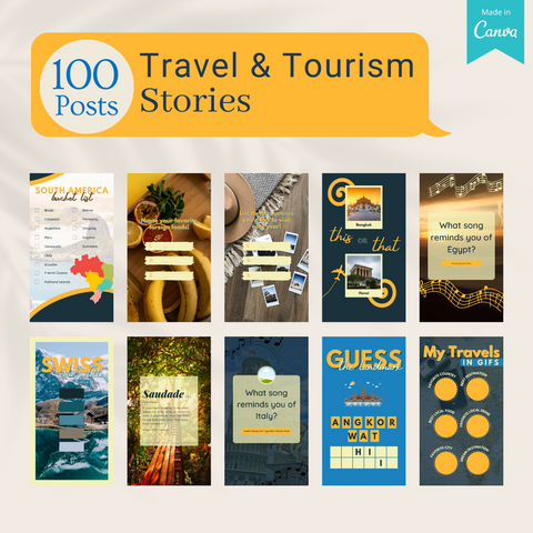 200 Travel & Tourism Posts - Social Media Templates