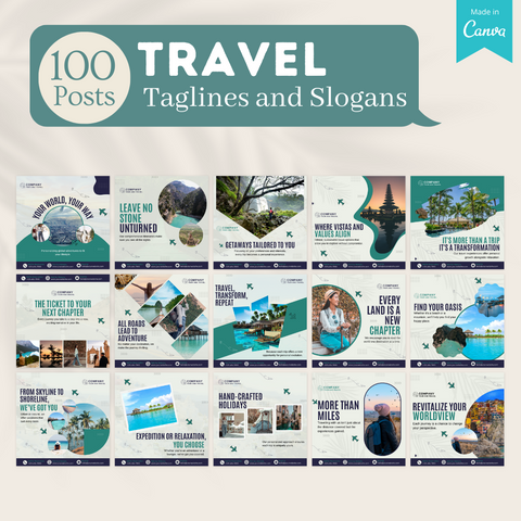 500 Travel Posts - Social Media Templates