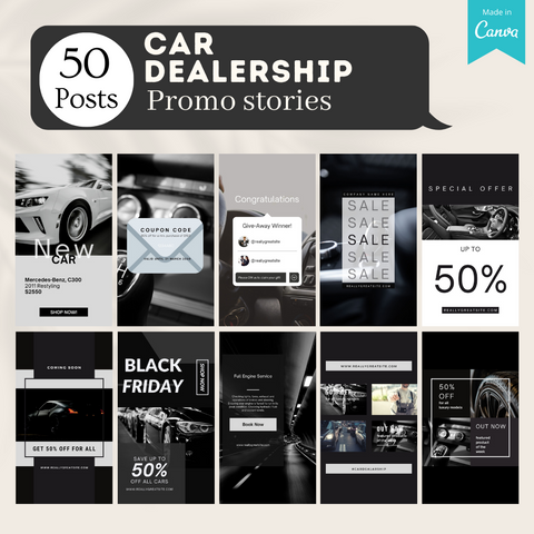 200 Car Dealership Posts - Social Media Templates