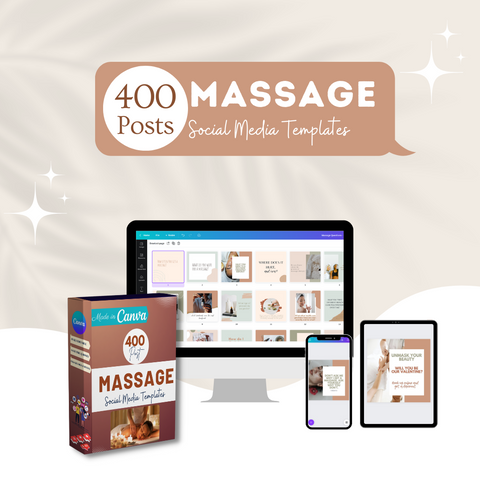 400 Massage Posts - Social Media Canva Templates
