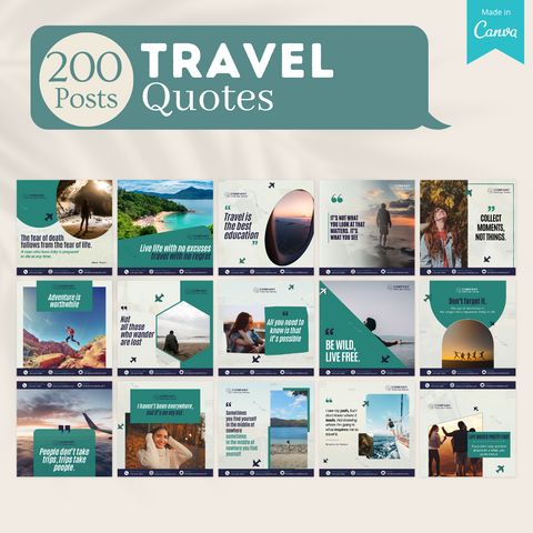 500 Travel Posts - Social Media Templates