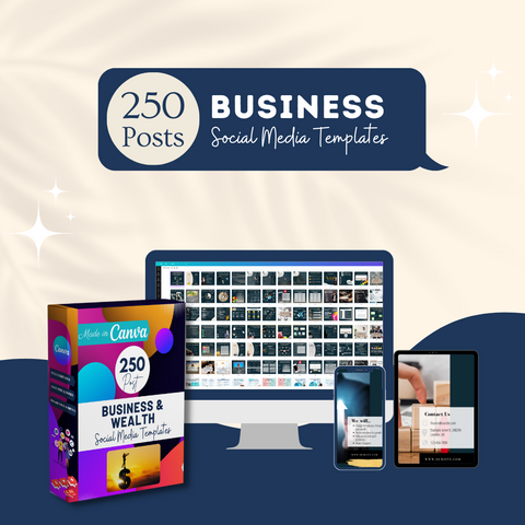 250 Business & Wealth Posts - Social Media Templates