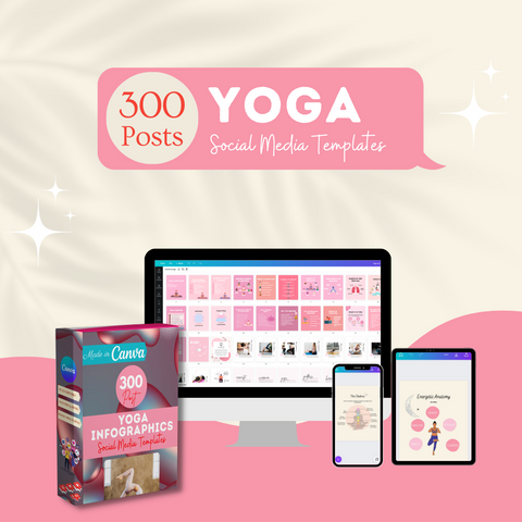 300 Yoga Infographics - Social Media Templates