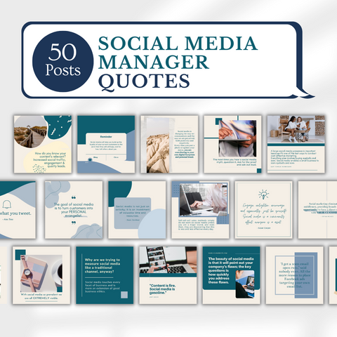 300 Social Media Manager Posts - Canva Editable Templates