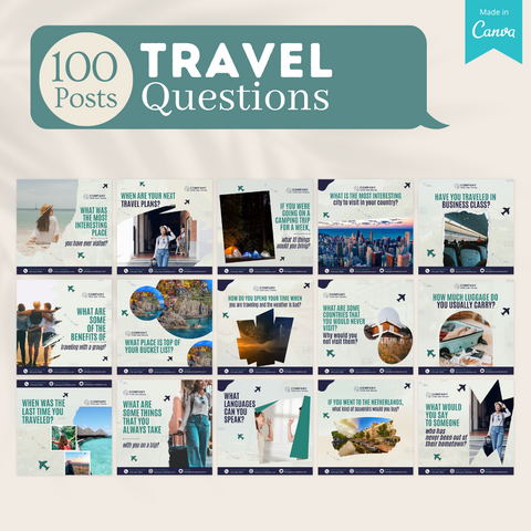 500 Travel Posts - Social Media Templates