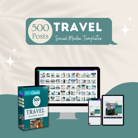 500 Travel Posts - Social Media Templates