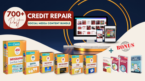 700+ Credit Repair Posts - Social Media Templates