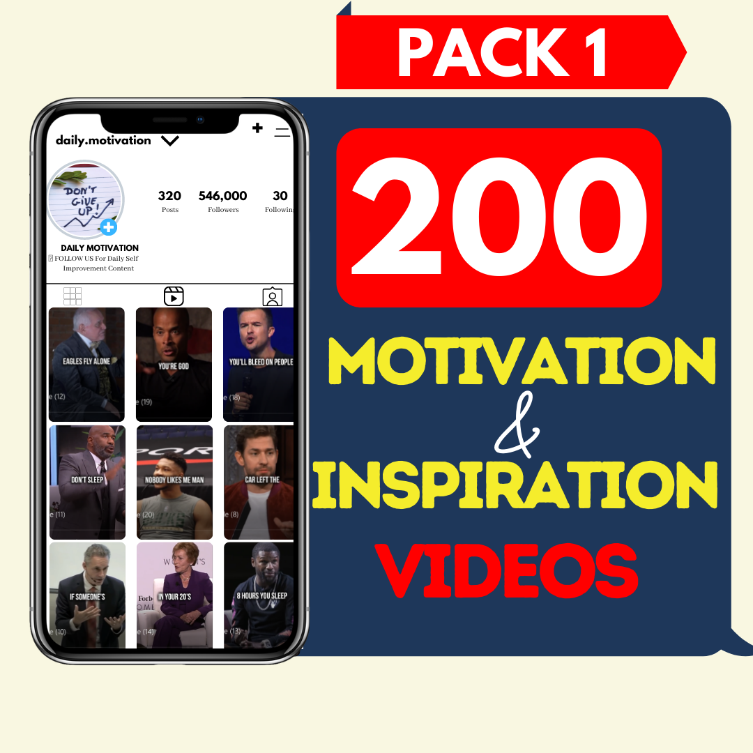 200 Motivation Videos - Pack