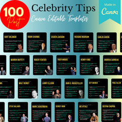 Celebrity Tips - Canva Editable Template - 100 Posts