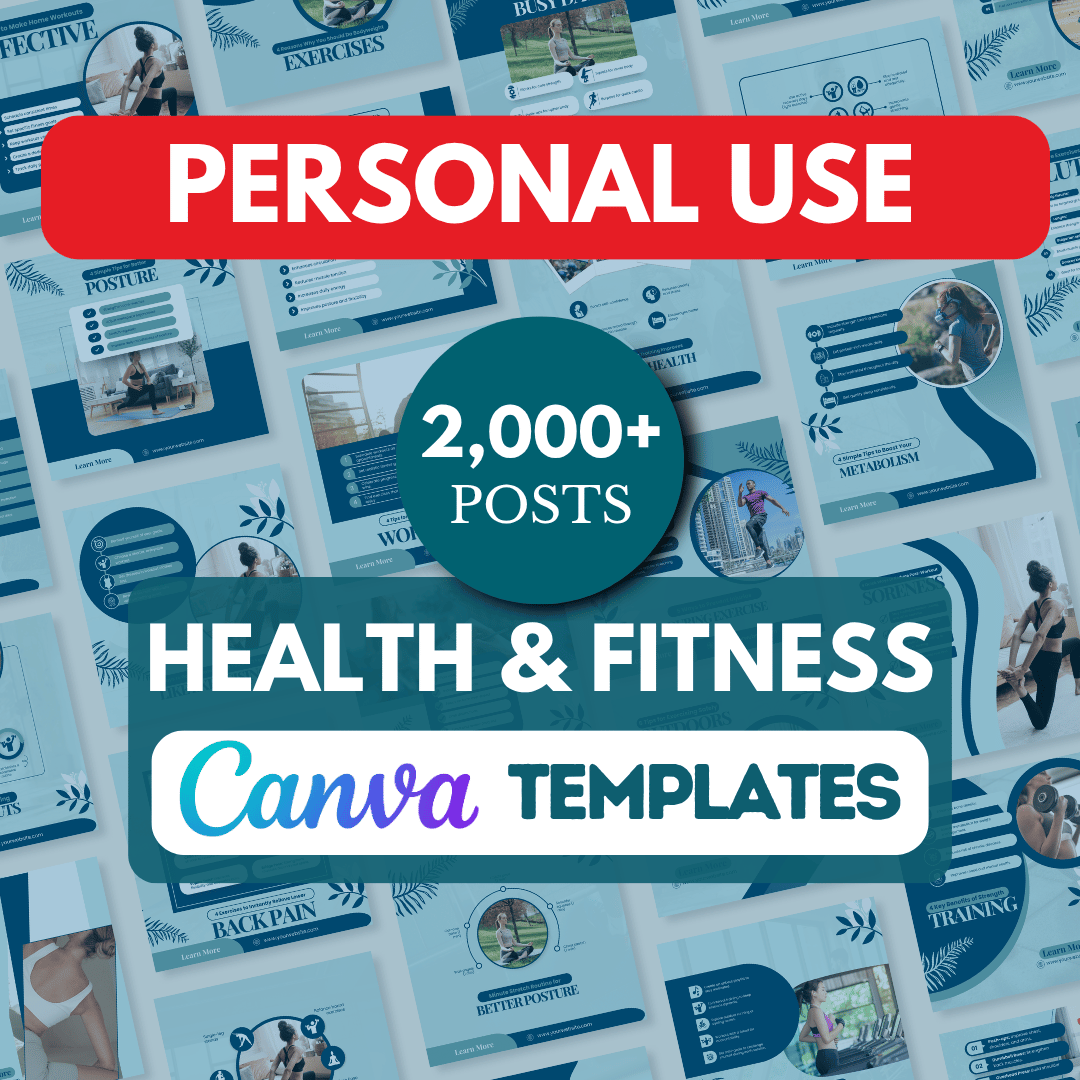 2000+ Fitness, Nutrition & Health Bundle - Social Media Templates