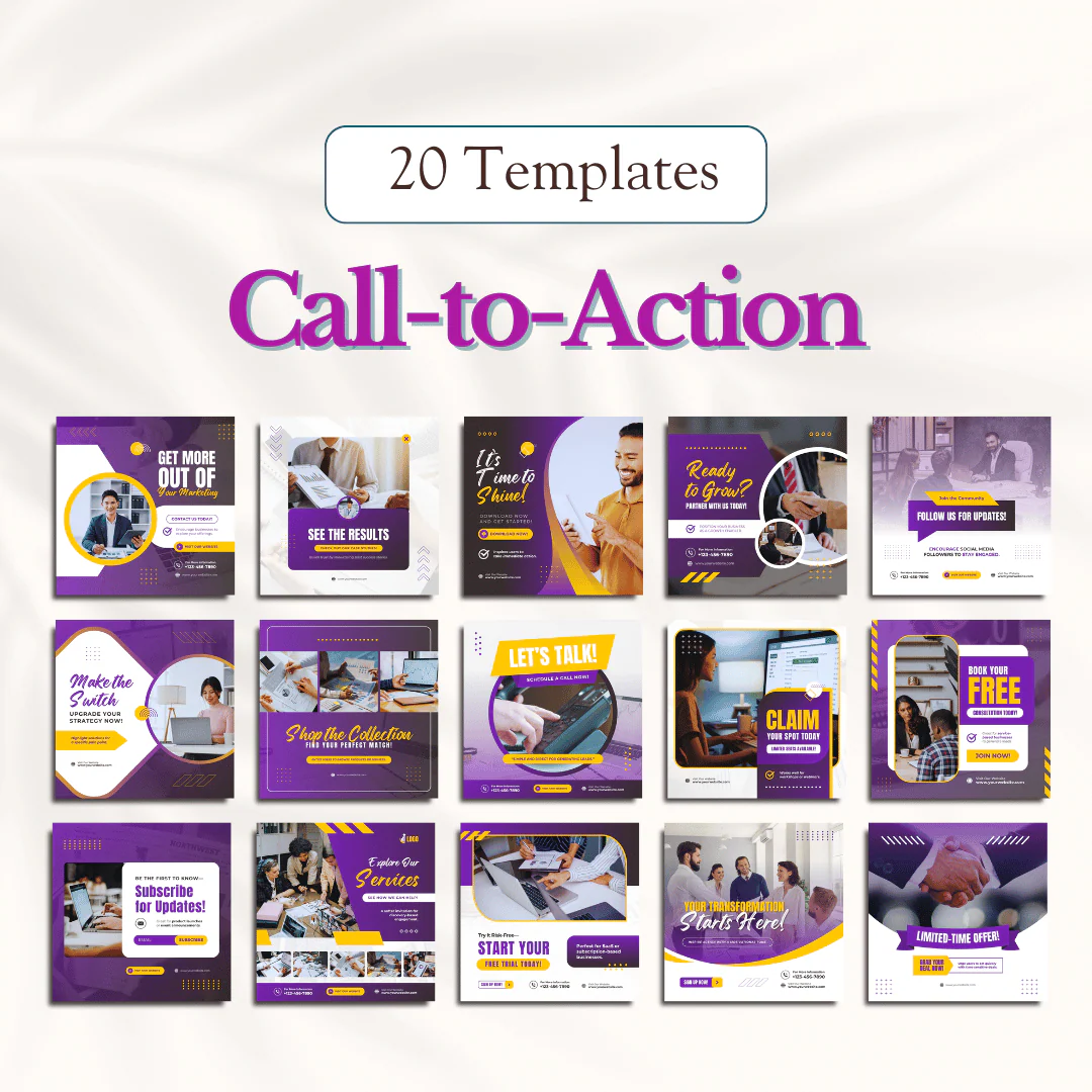 Marketing Canva Templates Bundle – 300 Templates