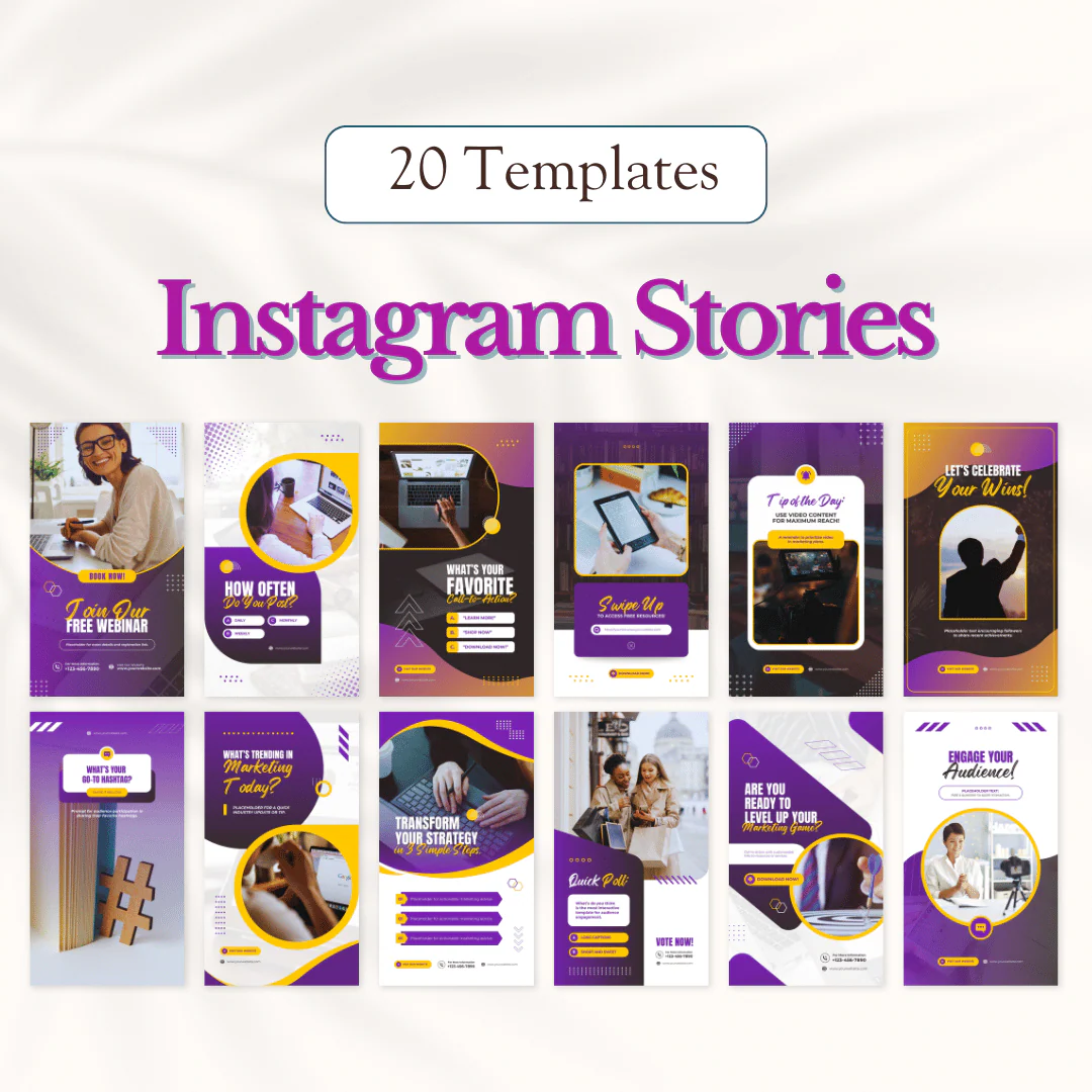 Marketing Canva Templates Bundle – 300 Templates