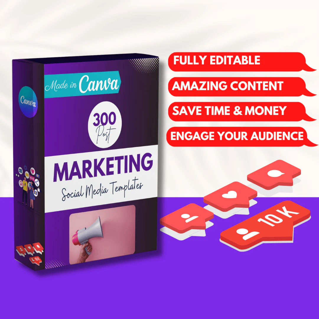 Marketing Canva Templates Bundle – 300 Templates