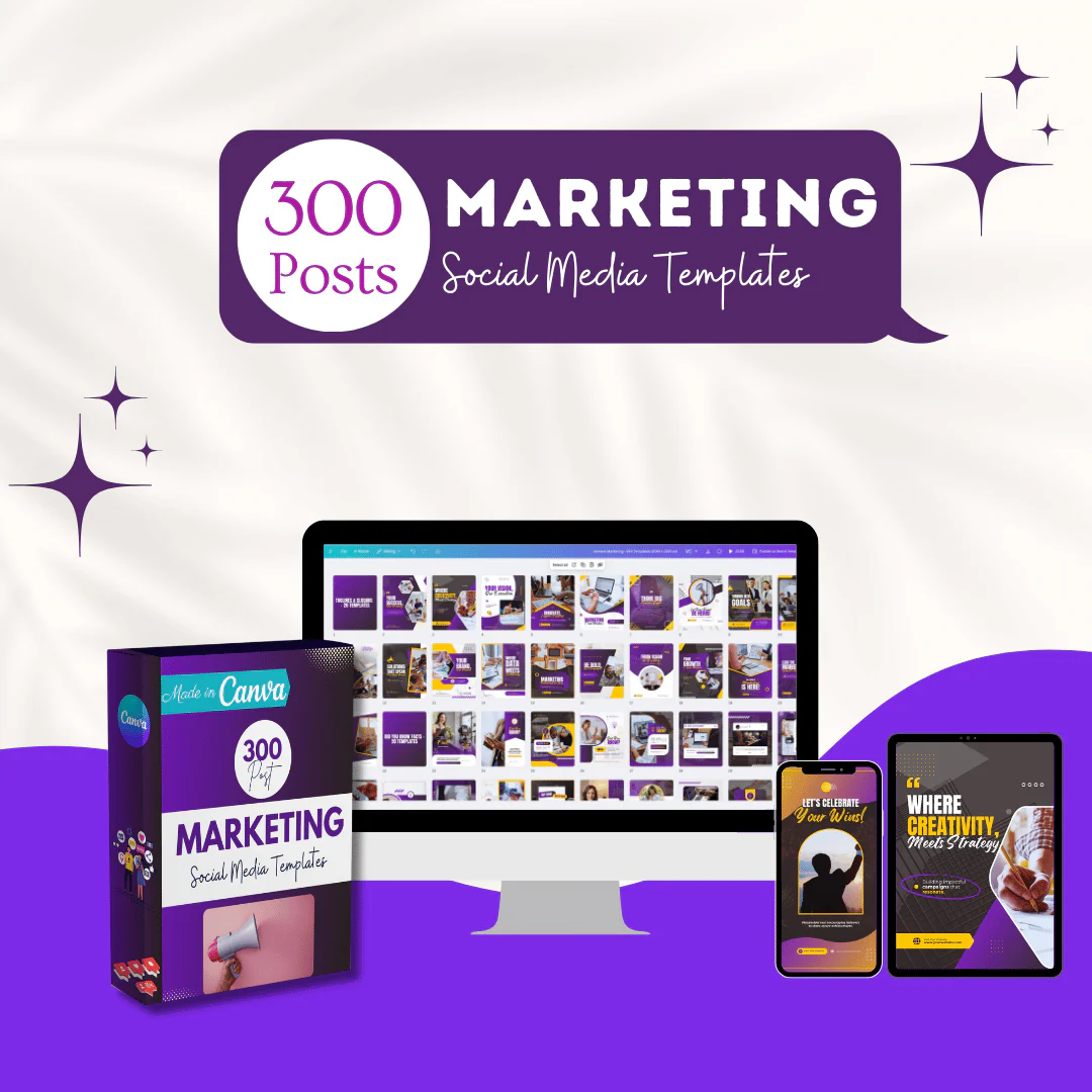 Marketing Canva Templates Bundle – 300 Templates