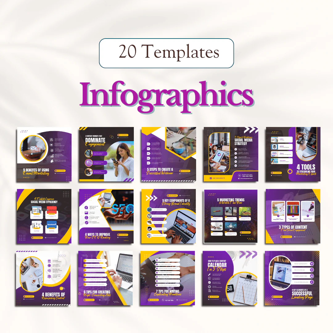 Marketing Canva Templates Bundle – 300 Templates