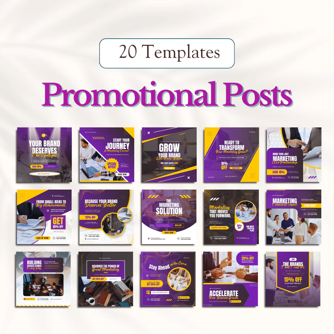 Marketing Canva Templates Bundle – 300 Templates