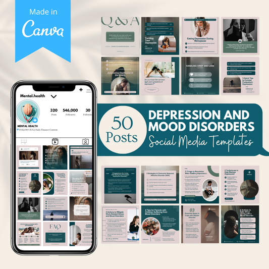 50 Depression And Mood Disorders - Social Media Templates