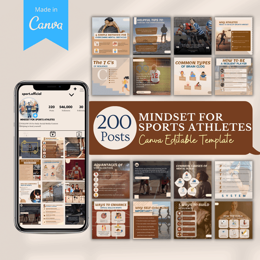 200 Mindset For Sports Athletes - Canva Editable Templates