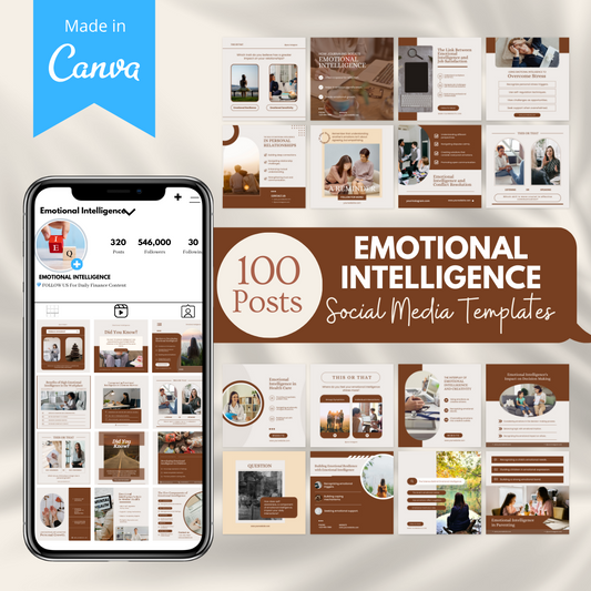 100 Emotional Intelligence - Social Media Templates