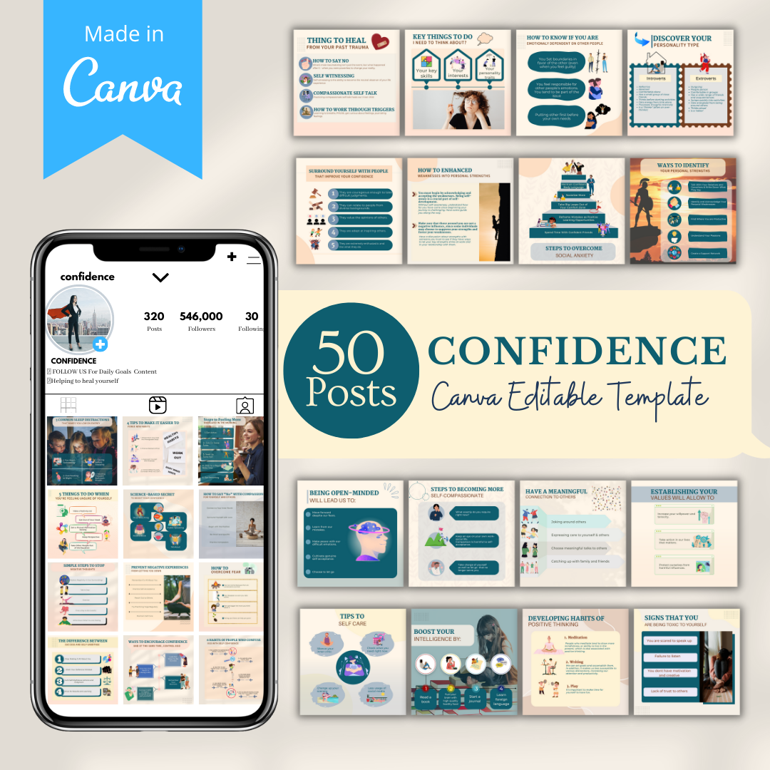 Confidence Posts - Canva Editable Templates