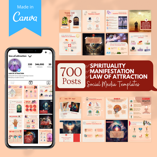 Spirituality/ Manifestation/ Law Of Attraction Bundle- Social Media Templates